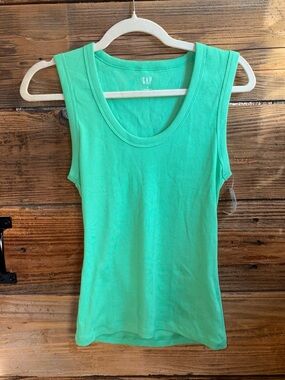 GAP Women's Aqua Green Ribbed Tank